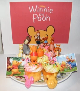 Winnie The Pooh Cake Toppers Set 14 Cupcake Decorations with 10 Figures - Picture 1 of 6