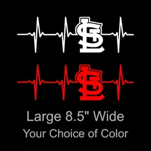 Calcomanía adhesiva de vinilo grande de 8,5 pulgadas de latido del corazón de los Cardenales de San Luis tú eliges el color - Imagen 1 de 4