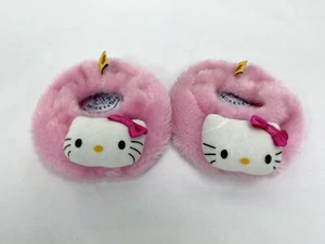 Build a Bear BAB rosa Hello Kitty Hausschuhe Schuhe flauschiger Plüschkopf - Bild 1 von 5