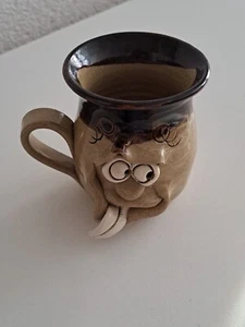 Hübsche hässliche Keramik Gesicht Tasse Becher mit Henkel - Bild 1 von 6