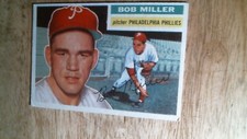 1956 Topps baseball card # 334 Bob Miller EXNM