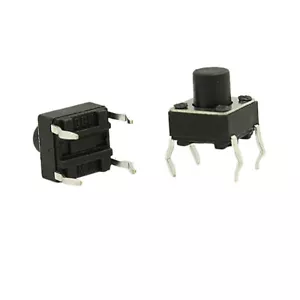 100pcs 6x6x6.5mm Mini Interruptor de pulsador Táctiles momentáneo DIP de 4 pines - Imagen 1 de 1