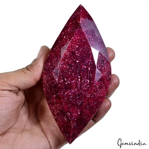 2600 Ct Natural Red Ruby Marquise Cut Faceted Earth Mined Museum Size Gemstone - Picture 1 of 9