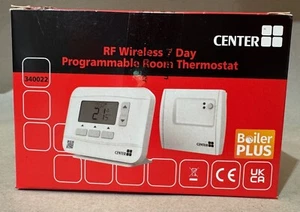 12 PACK CENTER RF WIRELESS 7 DAY PROGRAM ROOM THERMOSTAT WHITE BOILER PLUS BNIB - Picture 1 of 9