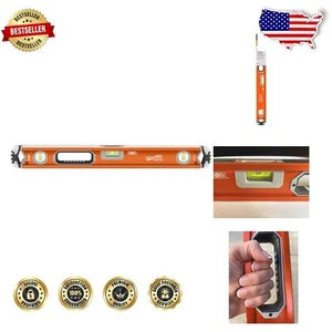 Savage Professional 24-Inch Level - Shock-Absorbing Gel End Caps & Acrylic Frame - Picture 1 of 9