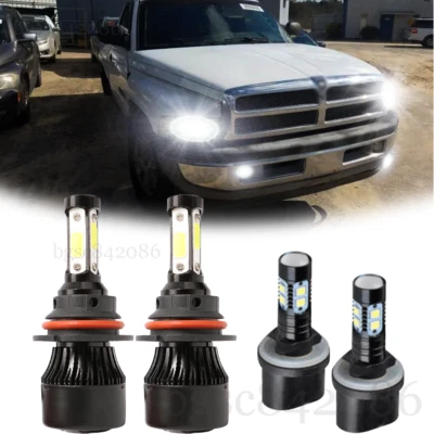 Faro LED alto/bajo para Dodge RAM 1500 2500 3500 1994-2001 + faros antiniebla bombillas Foto 1 de 4