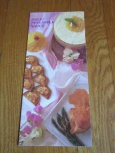 Vintage Dole Ananas Sauce Broschüre 1980er ein Blatt Rezepte mit Dosensauce - Bild 1 von 5