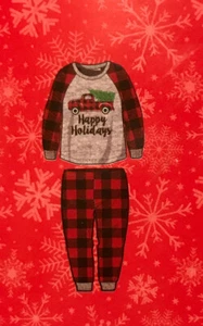 Holiday Style Toddler Size 3T, Family Pajamas 2 Piece Set, Plaid Truck, NEW - Picture 1 of 5
