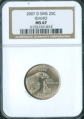 2007 D IDAHO QUARTER NGC MS67 SMS PQ * - Image 1 of 4