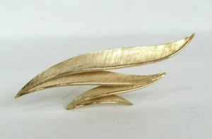 SPILLA VINTAGE ANNI 50 FIRMATA CORONA TRIFARI DORATA ZIG ZAG 3 5/16" da 1 1/8" - Foto 1 di 12