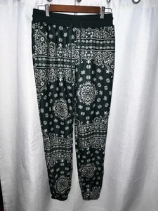 Crooks & Castles Green Paisley Jogger Sweatpants Mens Small Streetwear Hip Hop - Picture 1 of 13