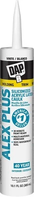 DAP Alex Plus Acrylic Latex Caulk, White, 10.1 Oz (7079818152) Oz, White  - Image 1 of 4