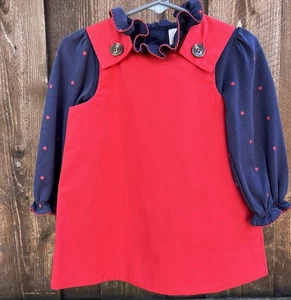 Beaufort Bonnet Co. Girls 18-24M Red Juliet Jumper, Maude Peter Pan Collar Shirt - Picture 1 of 11