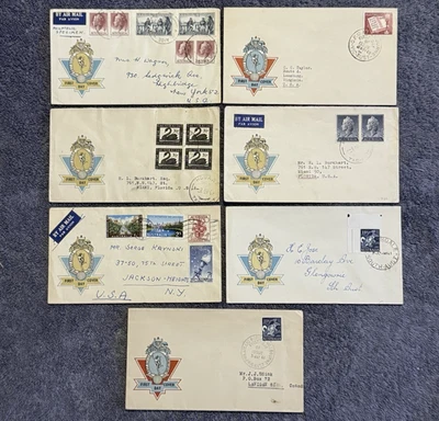 7x Australia FDCs 1950s–61 WCS crest cachets + 1956 Olympics cover - Image 1 of 4