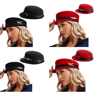 1Pcs Cosplay Props Masquerade Air Hostess Cap Trendy Flight Attendant Top Hat - Picture 1 of 44