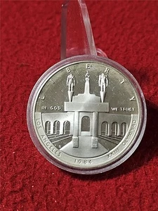 1984-S Olympic Coliseum GEM Cameo PROOF Commemorative Silver Dollar #T3176 - Picture 1 of 2
