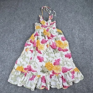 Yo Baby Dress Girls 4 Floral Maxi Halter Ruffle Hem Cottagecore Fairy Boho Beach - Picture 1 of 13