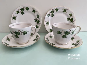 PAIR COLCLOUGH IVY LEAF TRIOS CUP SAUCER & ROUND SIDE PLATE - GOOD CONDITION - Picture 1 of 10