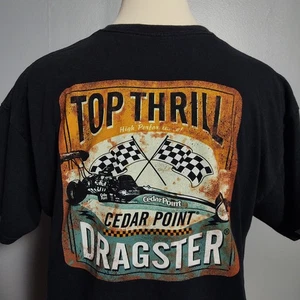 Cedar Point T-shirt Top Thrill Dragster Double Sided Black Men's XXL - Picture 1 of 10