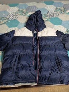 Champion Athleticwear Hooded Down Puffer Jacket Coat Red White Blue Mens 3XL - Picture 1 of 16