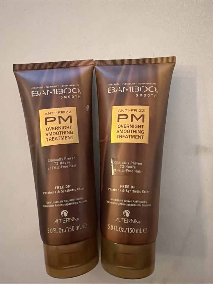 Paquete de 2 Alterna Bamboo Suave Anti-Frizz PM Tratamiento Suavizante Durante la Noche 5oz Foto 1 de 3