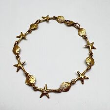 Womens Shell Starfish Bracelet 14KP Karat Plum Gold 6-3/4 6g
