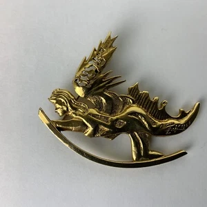 1966 Artisan Signed Salvador Dali Israel Years Of State Winged Angel Brooch Pin - Picture 1 of 5