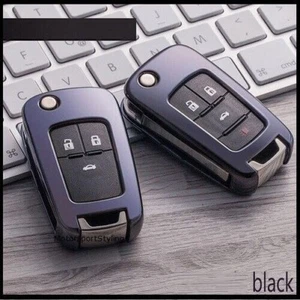 Chrome Black Key Cover For Vauxhall Opel Zafira C Meriva B Case Fob Button t10 - Picture 1 of 5
