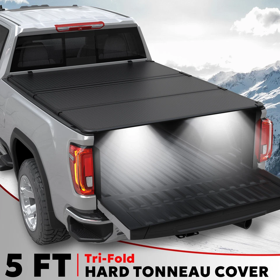 5FT 3-FOLD Hard Tonneau Cover For 2004-2014 Chevy Colorado GMC Canyon Short Bed Foto 1 de 4
