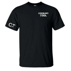 Coeburn Tool Small Word Logo Black Short Sleeve T-Shirt w/ CT Logo Sleeve 2XL - Picture 1 of 2