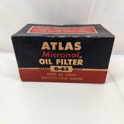 Filtro de aceite vintage NOS ATLAS G-63 CLASSIC CHEVY uso o exhibición Foto 1 de 4