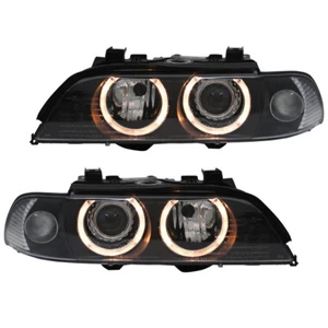 Depo Scheinwerfer Angel Eyes Set für BMW E39 Limo Touring Bj. 95-00 Schwarz - Bild 1 von 3