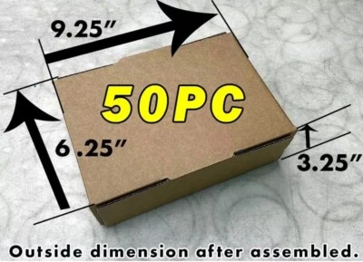 9x6x3 TAPE FREE 50pc Shipping Packaging Box Cardboard Corrugated Packing BOX - Image 1 of 4