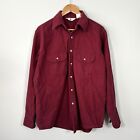 Vintage Black Duck Burgundy Flannel Shirt Large 1960s 100% Cotton