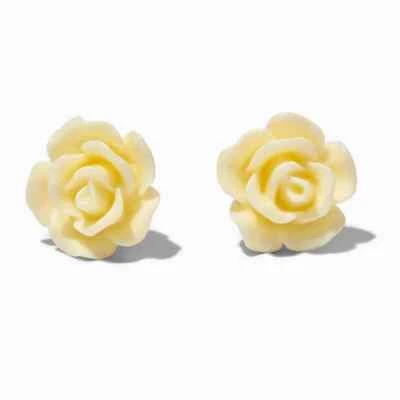 Claire's Estilo Vintage Marfil Rosa Tallado Pendientes Boda Baile de graduación Elegante, NUEVO Foto 1 de 2