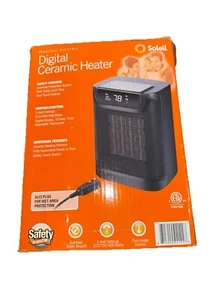 Heater SOLEIL MINI ELECTRIC DIGITAL CERAMIC 1500W INDOOR, BLACK PTC-921B - Picture 1 of 4