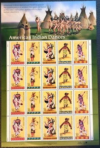 Scott #3076a (3072-3076) American Indian Dances Sheet of 20 Stamps - MNH - Picture 1 of 1
