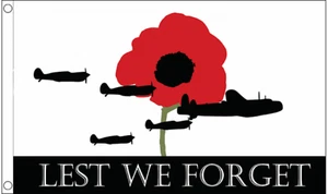 Lest We Forget (RAF) Military Small 3ft x 2ft Polyester Flag *LAST ONES* - Picture 1 of 4