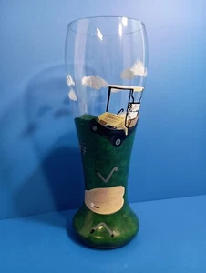 Lolita Hand Painted Golf Sport Pilsner Glass "19th Hole Finally" - Bar Man Cave - Foto 1 di 16