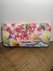 Tahari Womens Floral Print Bifold Faux Leather Wallet Pink Red Colorful