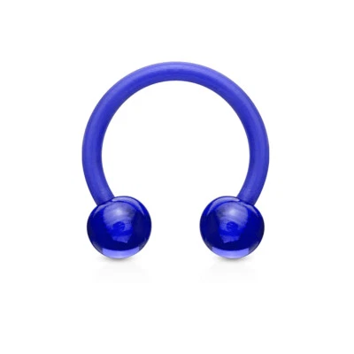 Pair Acrylic Flexible Horseshoe Circular Barbell Ring Septum Tragus Lip Piercing - Image 1 of 3