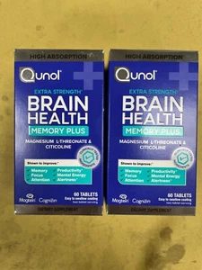2 New Qunol Brain Health Memory Plus - 60 Tablets Each Box Exp. 02/2027 - Picture 1 of 1