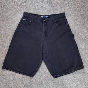 Vintage Southpole Jean Shorts Mens 42 Faded Black Denim Baggy Skater Y2K - Picture 1 of 17