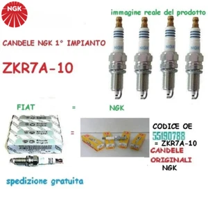 4 CANDELE FIAT ZKR7A-10 NGK =55190788 Fiat 500 312 G.Punto 199 Panda 169 YPSILON - Imagen 1 de 4