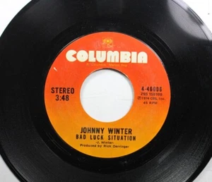 Rock 45 Johnny Winter - Bad Luck Situation / Stone County On Columbia - Picture 1 of 2