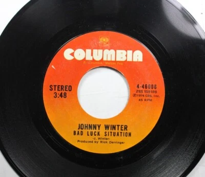 Rock 45 Johnny Winter - Bad Luck Situation / Stone County On Columbia Foto 1 de 2