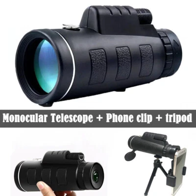 HD Monocular Starscope Monocular Telescope BAK4 with Phone clip,tripod - Image 1 of 4