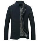 New Men Slim Fit Stand Collar Zip Jacket Long Sleeve Casual Outwear Coat Outdoor