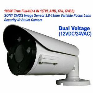 1080P Security Bullet Camera 2.8mm-12mm Varifocal Dual Voltage TVI CVI AHD CVBS - Picture 1 of 12