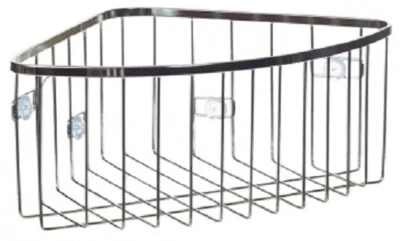 Interdesign SUCTION CORNER BASKET 26x18x10cm Stainless Steel, Easy Installation - Image 1 of 3